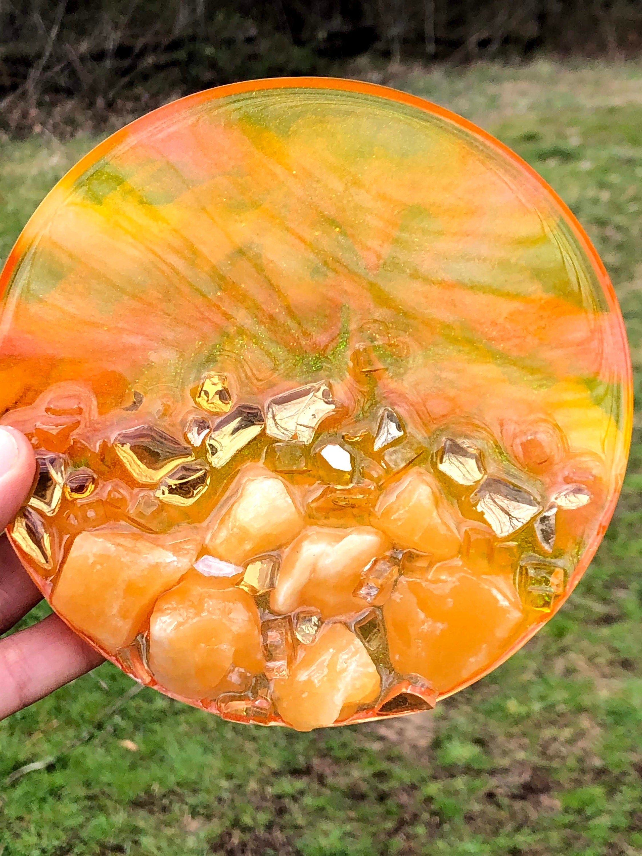 3D Calcite Resin Geode Art, Agate inspired geode with gemstones and fireglass, Crystal healing art,