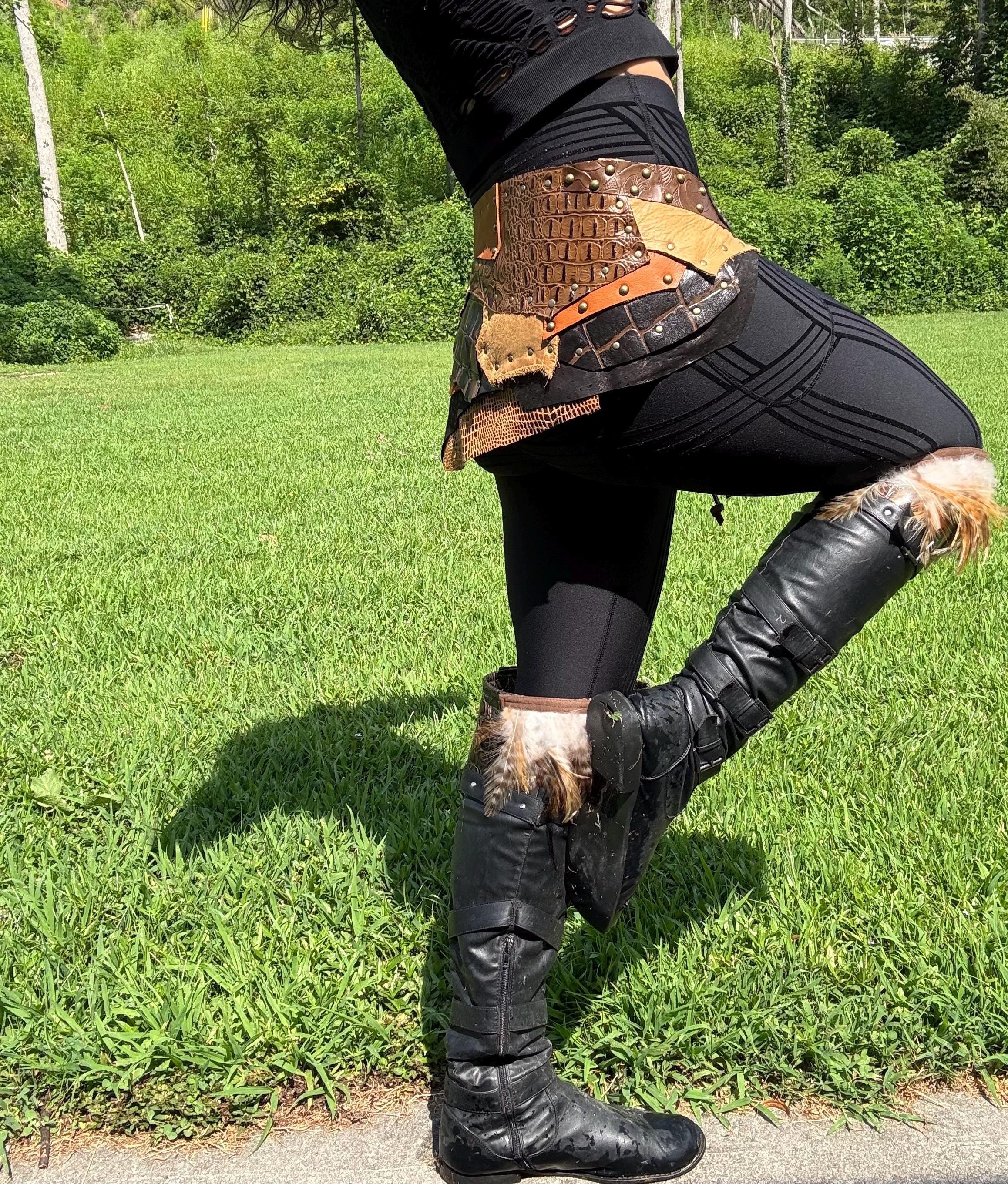 CAILIEACH, A Boho-Viking inspired leather skirt, ideal for dancing the night away at any festival.