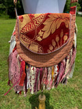Load image into Gallery viewer, Embellished Earthy Lace Fringe Purse - Boho Handbag, Hippie Style with a Chic Twist