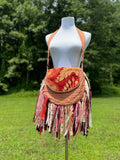 Load image into Gallery viewer, Embellished Earthy Lace Fringe Purse - Boho Handbag, Hippie Style with a Chic Twist