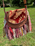 Load image into Gallery viewer, Embellished Earthy Lace Fringe Purse - Boho Handbag, Hippie Style with a Chic Twist