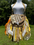 Load image into Gallery viewer, Embrace the Boho Vibe: Earthy Lace Fringe Purse, Hippie Handbag with Chic Embellishments!