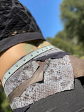 Load image into Gallery viewer, CLEARANCE, BLUE WAVES, Upcycled Leather Skirt Belt, Burning Man Belt, Rave Costume, Mad Max Costume