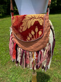 Load image into Gallery viewer, Embellished Earthy Lace Fringe Purse - Boho Handbag, Hippie Style with a Chic Twist