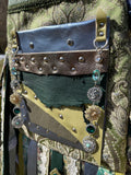 Load image into Gallery viewer, Pastel Blue and Green Fringe Purse, Ultimate Festival Fringe Bag with Hippie Boho Chic Embellishments.
