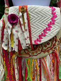 Load image into Gallery viewer, Embellished Brightly Colored Lace Fringe Purse - Boho Handbag, Hippie Style with a Chic Twist
