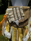 Load image into Gallery viewer, Embrace the Boho Vibe: Earthy Lace Fringe Purse, Hippie Handbag with Chic Embellishments!