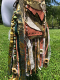 Load image into Gallery viewer, Earth Goddess Bag, Mini Festival Fringe Bag, A Hippie Handbag with Boho Chic Embellishments