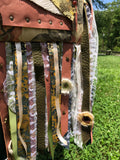 Load image into Gallery viewer, Earth Goddess Bag, Mini Festival Fringe Bag, A Hippie Handbag with Boho Chic Embellishments