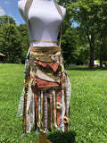 Load image into Gallery viewer, Earth Goddess Bag, Mini Festival Fringe Bag, A Hippie Handbag with Boho Chic Embellishments