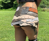 Load image into Gallery viewer, LAYERED SUNRISE, Leather Festival Belt, Leather Utility Belt, Music Festival Belt, Moon Goddess Costume, Ritual Wear, Water Goddess Costume