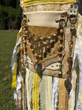 Load image into Gallery viewer, Yellow Summer Vibes Festival Bag, Ultimate Embellished purse with Vintage Boho Style!