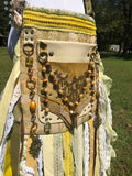 Load image into Gallery viewer, Yellow Summer Vibes Festival Bag, Ultimate Embellished purse with Vintage Boho Style!