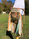 Load image into Gallery viewer, Hip Bag, Festival Fringe Bag, Hippie Handbag, Boho Chic Bag, Vintage to Now, Carpet Bag, Crossbody Messenger, Embellished purse