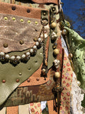 Load image into Gallery viewer, Ultimate Earth Goddess Fringe Purse, Festival Handbag with Vintage Embellishments and Charm.