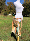 Load image into Gallery viewer, Hip Bag, Festival Fringe Bag, Hippie Handbag, Boho Chic Bag, Vintage to Now, Carpet Bag, Crossbody Messenger, Embellished purse