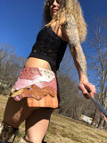 Load image into Gallery viewer, QETESH,  Goddess of Love and Beauty Leather Utility Belt, Burning Man Skirt, Steampunk costume, Rave Skirt