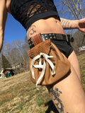 Load image into Gallery viewer, Earthy Brown Leather Hip Bag, Change Purse, Small Utility bag, Tarot card bag, Belt Bag Money Holder