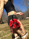 Load image into Gallery viewer, Spartan Red Leather Belt Bag, Small Utility Bag, Tarot Card Bag, Crystal Pouch, Money belt Bag, drawstring pouch