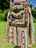 Load image into Gallery viewer, Sparkling Earthy Goddess Bag, Ultimate Festival Fringe Bag, A Hippie Handbag with Boho Chic Embellishments.