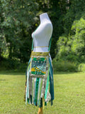 Load image into Gallery viewer, Teal and Green Festival Fringe Bag, Ultimate Boho Style Shoulder bag with Vintage Charm.