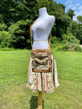 Load image into Gallery viewer, Sparkling Earthy Goddess Bag, Ultimate Festival Fringe Bag, A Hippie Handbag with Boho Chic Embellishments.