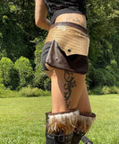 Load image into Gallery viewer, CLEARANCE SAMPLE, Bronze and Brown leather Hip bag, Leather utility belt, Earth belt bag, Festival Belt with pocket