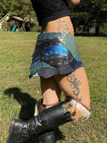Load image into Gallery viewer, UNDERWATER, Blue Leather Belt, Burning Man Skirt, Steampunk costume, Pirate costume, Sexy rave skirt, Water Goddess Costume