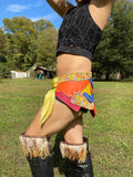 Load image into Gallery viewer, CLEARANCE, CARNIVALE, Colorful Leather Festival Belt, Burning Man Skirt, Circus Ringmaster Costume