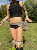 Load image into Gallery viewer, Grey Leather Pocket Belt, Grey Utility Belt, Burning Man Pocket Belt. Thigh Hip Bag