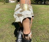 Load image into Gallery viewer, GOLDEN GODDESS, Sexy Gold and White Leather Belt, Burning Man Skirt, Steampunk costume, White Costume, Fairy Costume, Rave skirt