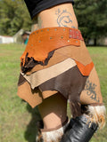 Load image into Gallery viewer, FULLA, Sexy Brown Leather Skirt, Burning Man Skirt, Steampunk costume, Pirate costume, Warrior Viking Belt, Mad Max Costume