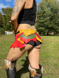 Load image into Gallery viewer, CHALWA, Leather Festival Belt, Bracelet &amp; Earrings, Burning Man Costume, Rave Costume, EDM Costume, Rasta Belt
