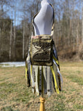 Load image into Gallery viewer, Earthy Green Fringe Purse, Ultimate Boho Chic Purse, Festival Fringe Bag, Hippie Handbag, Embellished purse