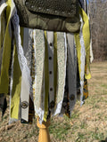 Load image into Gallery viewer, Earthy Green Fringe Purse, Ultimate Boho Chic Purse, Festival Fringe Bag, Hippie Handbag, Embellished purse