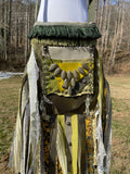 Load image into Gallery viewer, Earthy Green Fringe Purse, Ultimate Goddess Purse, Festival Fringe Bag, Hippie Handbag, Boho Chic Crossbody Messenger, Embellished purse