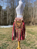 Load image into Gallery viewer, Stylish Pink and Gold Fringe Purse - Festival Ready Boho Bag with Embellishments