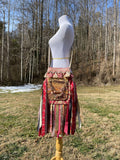 Load image into Gallery viewer, Stylish Pink and Gold Fringe Purse - Festival Ready Boho Bag with Embellishments