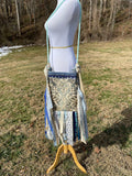 Load image into Gallery viewer, Psychedelic Teal Green Fringe Purse, Ultimate GYPSY Purse, Festival Fringe Bag, Hippie Handbag, Crossbody Messenger, Embellished purse