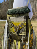 Load image into Gallery viewer, Earthy Green Fringe Purse, Ultimate Goddess Purse, Festival Fringe Bag, Hippie Handbag, Boho Chic Crossbody Messenger, Embellished purse