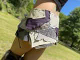 Load image into Gallery viewer, HEBE, Purple &amp; Silver Leather Skirt, Burning Man Skirt, Steampunk costume, Tribal Belly Dance Belt, Warrior Viking Belt, Mad Max Costume