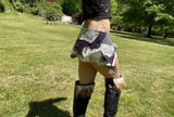 Load image into Gallery viewer, HEBE, Purple &amp; Silver Leather Skirt, Burning Man Skirt, Steampunk costume, Tribal Belly Dance Belt, Warrior Viking Belt, Mad Max Costume