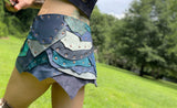 Load image into Gallery viewer, AZURITE, Steampunk meets Viking: Blue Leather Patchwork Skirt with Utility Belt - Perfect for Burning Man &amp; Costumes!