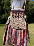 Load image into Gallery viewer, Vintage Vibes Fringe Purse, Festival Fringe Shoulder Bag, Hippie Handbag, Boho Chic Embellished purse