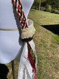 Load image into Gallery viewer, Red and Green Fringe Purse, Festival Fringe Bag, Hippie Handbag, Boho Chic Embellished purse