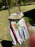 Load image into Gallery viewer, Red and Green Fringe Purse, Festival Fringe Bag, Hippie Handbag, Boho Chic Embellished purse