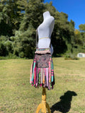 Load image into Gallery viewer, Funky Purple Fringe Purse, Festival Fringe Bag, Hippie Handbag, Boho Chic Crossbody Messenger, Embellished purse