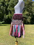 Load image into Gallery viewer, Rainbow Purple Fringe Purse, Festival Fringe Bag, Hippie Style Shoulder Bag, Wild Print Bag