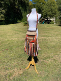 Load image into Gallery viewer, Earthy Fall Colored Fringe Purse, Festival Bag, Hippie Handbag, Boho Chic Crossbody Messenger, Embellished purse