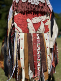 Load image into Gallery viewer, Burgandy Lace Fringe Purse, Festival Fringe Bag, Hippie Handbag, Boho Chic Crossbody Messenger, Embellished purse